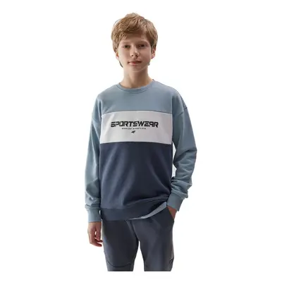 Chlapecká mikina 4F JUNIOR SWEATSHIRT-4FJWSS24TSWSM0923-34S-LIGHT BLUE