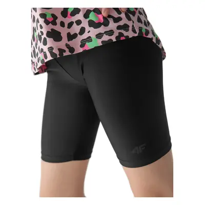 Dívčí kraťasy 4F JUNIOR TIGHTS-4FJWSS24TTIGF133-20S-DEEP BLACK