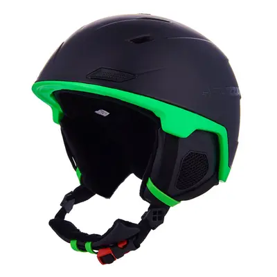 Lyžařská přilba BLIZZARD Double ski helmet, black matt neon green, big logo