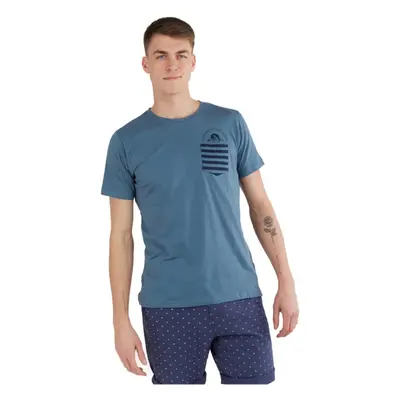 Pánske tričko s krátkym rukávom FUNDANGO Jaggy Pocket T-shirt-460-turkis