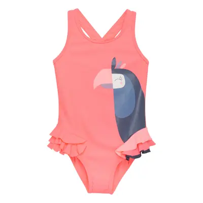 Dívčí plavky COLOR KIDS Swimsuit W. Application, neon coral