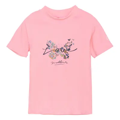 Dívčí tričko na koupání COLOR KIDS T-shirt W. Print, salmon rose