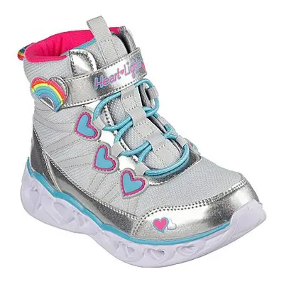 Dívčí vysoké zimní boty SKECHERS Heart Lights Sweet Styling grey silver