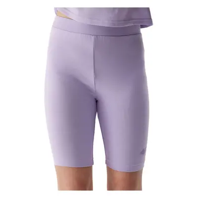 Dívčí teplákové kraťasy 4F JUNIOR TIGHTS-4FJWSS24TTIGF129-52S-LIGHT VIOLET