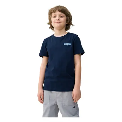 Chlapecké turistické triko s krátkým rukávem 4F JUNIOR TSHIRT-4FJWSS24TTSHM1131-31S-NAVY