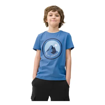 Chlapecké turistické triko s krátkým rukávem 4F JUNIOR TSHIRT-4FJWSS24TTSHM1133-33S-BLUE