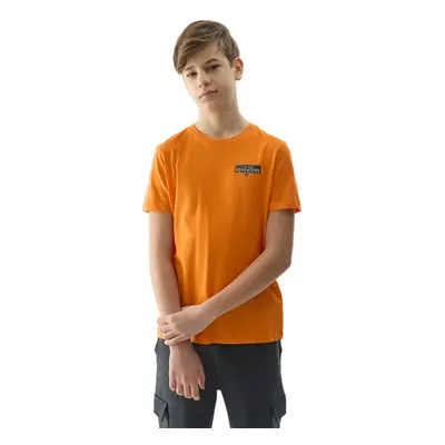 Chlapecké turistické triko s krátkým rukávem 4F JUNIOR TSHIRT-4FJWSS24TTSHM1131-70S-ORANGE