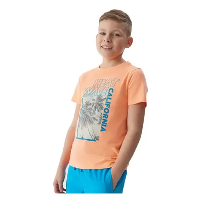 Chlapecké tričko s krátkým rukávem 4F JUNIOR TSHIRT-4FJWSS24TTSHM1137-70N-ORANGE NEON