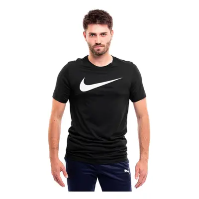 Pánské triko s krátkým rukávem NIKE M NSW TEE ICON SWOOSH-010 BLACK WHITE