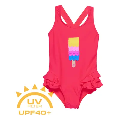 Dívčí plavky COLOR KIDS BABY Swimsuit W. Application 5380-Diva Pink