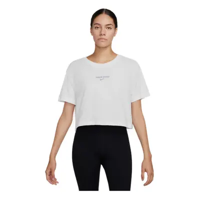 Dámské tréninkové triko s krátkým rukávem NIKE W NK DF PRO SS CRP TEE-100 WHITE