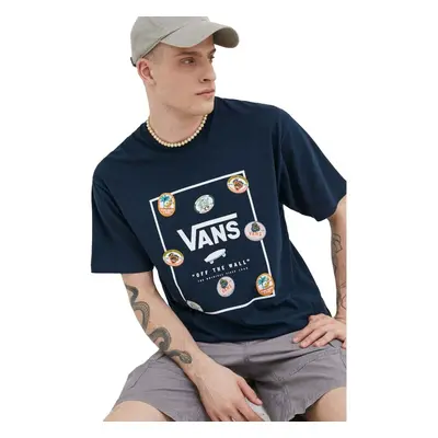 Pánské triko s krátkým rukávem VANS MN CLASSIC PRINT BOX-NAVY-WHITE-WATERFALL