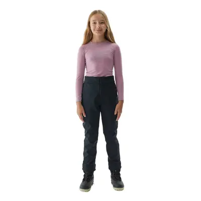 Dívčí lyžařské softshellové kalhoty 4F JUNIOR TROUSERS FNK-JAW23TFTRF355-21S-BLACK