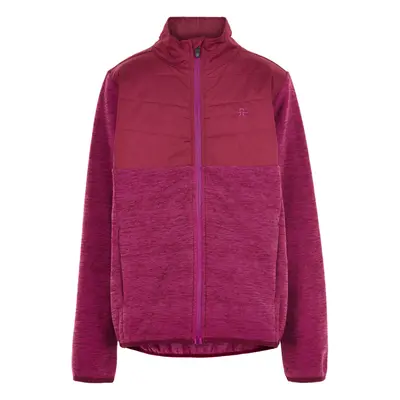 Dívčí flísová mikina se zipem COLOR KIDS Fleece jacket w Solid Effect -Beet Red