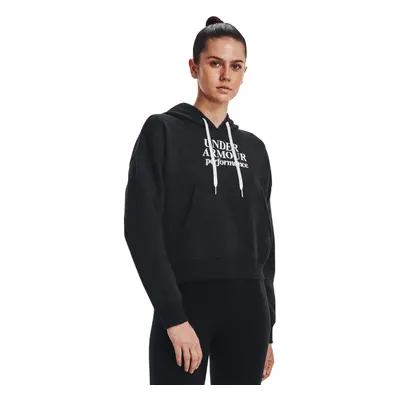 Dámská tréninková mikina s kapucí UNDER ARMOUR Essential Script Hoodie-BLK-1374107-001