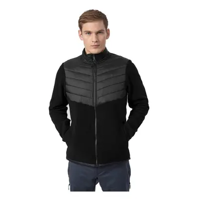 Pánská turistická flísová mikina se zipem 4F MENS FLEECE PLM014A-20S-DEEP BLACK