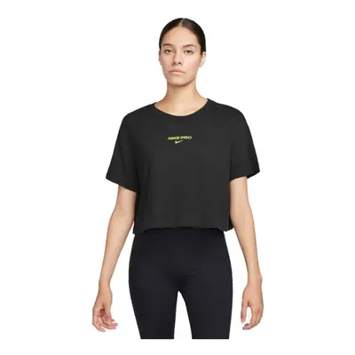 Dámské tréninkové triko s krátkým rukávem NIKE PRO W NK DF SS CRP TEE-010 BLACK