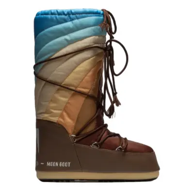 Dámské vysoké zimní boty MOON BOOT Icon Rainbow shitake brown-blue