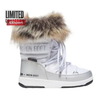 Juniorské kotníkové zimní boty MOON BOOT Monaco Low WP JR white silver