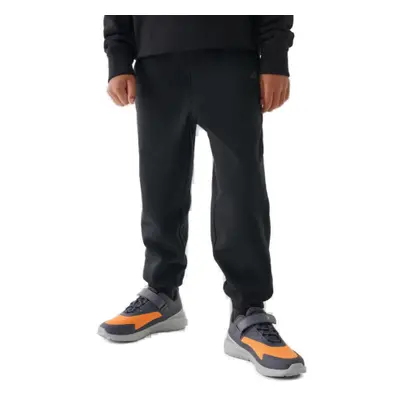 Chlapčenské zateplené tepláky 4F JUNIOR TROUSERS-JWAW24TTROM761-20S-DEEP BLACK