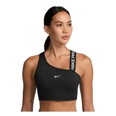 Dámská tréninková sportovní podprsenka NIKE PRO W NP SWOOSH MS ASYM BRA-010 BLACK BLACK WHITE WH