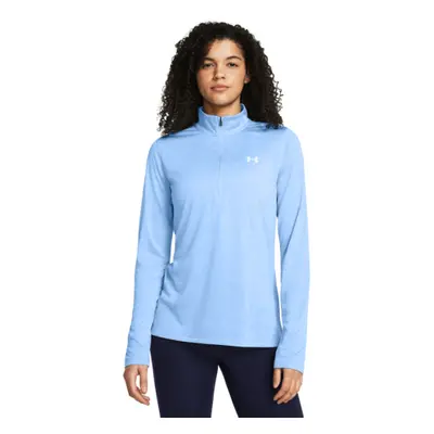 Dámska bežecká mikina s 1 2 zipsom UNDER ARMOUR Tech 1 2 Zip- Twist-BLU