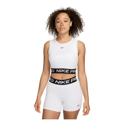 Dámské tréninkové triko s krátkým rukávem NIKE PRO DF 365 CROP TANK-100 WHITE BLACK