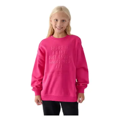 Dívčí mikina 4F JUNIOR SWEATSHIRT-JWAW24TSWSF1214-55S-HOT PINK