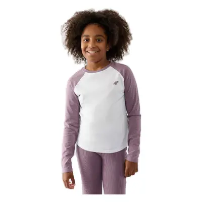 Dívčí tričko s dlouhým rukávem 4F JUNIOR LONGSLEEVE-JWAW24TLONF291-51S-VIOLET