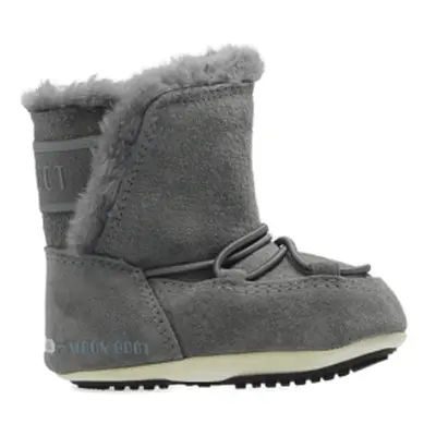 Dětské kotníkové zimní boty MOON BOOT CRIB SUEDE, 002 dark grey