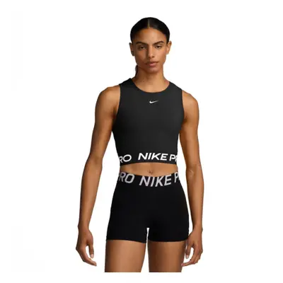 Dámské tréninkové triko s krátkým rukávem NIKE PRO DF 365 CROP TANK-010 BLACK WHITE