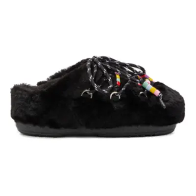 Dámské nízké zimní boty MOON BOOT MB MULE FAUX FUR BEADS-N001 BLACK