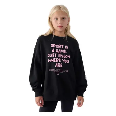 Dívčí mikina 4F JUNIOR SWEATSHIRT-JWAW24TSWSF1214-20S-DEEP BLACK