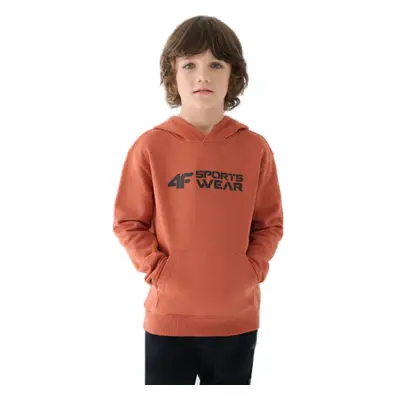 Chlapecká mikina s kapucí 4F JUNIOR SWEATSHIRT-JWAW24TSWSM1223-64S-SALMON CORAL