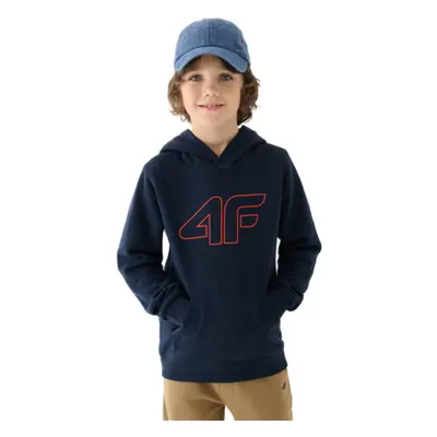 Chlapecká mikina s kapucí 4F JUNIOR SWEATSHIRT-JWMM00TSWSM1292-31S-NAVY