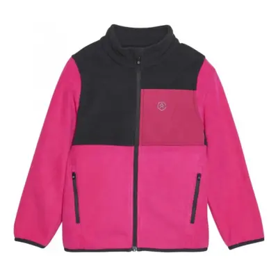 Dívčí flísová mikina se zipem COLOR KIDS Fleece Jacket - Colorblock, fuchsia purple