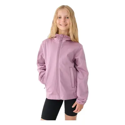 Dívčí turistická softshellová bunda 4F JUNIOR SOFTSHELL JACKET-JWAW24TSOFF261-54S-PINK