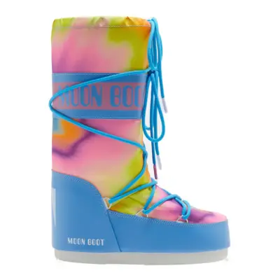 Dívčí vysoké zimní boty MOON BOOT Icon Tie Dye Jr alaskan blue