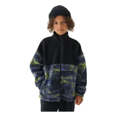 Chlapecká flísová mikina se zipem 4F JUNIOR FLEECE-JWAW24TFLEM246-20S-DEEP BLACK