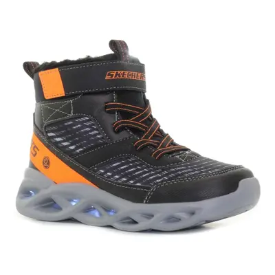 Chlapecké vysoké zimní boty SKECHERS Twisted Brights black orange