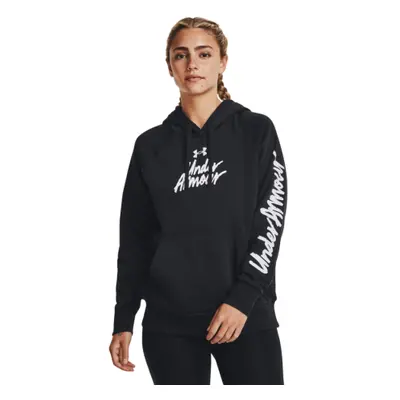 Dámská zateplená tréninková mikina s kapucí UNDER ARMOUR UA Rival Fleece Graphic Hdy-BLK