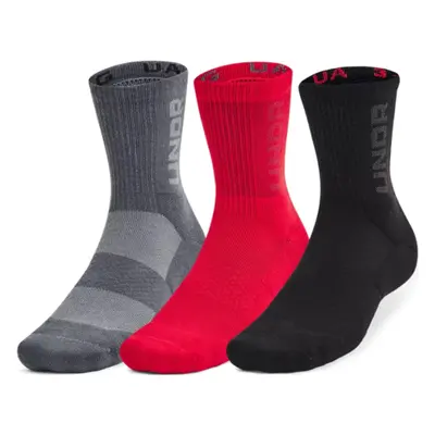 Ponožky UNDER ARMOUR 3 PACK-UA 3-Maker Mid-Crew-RED