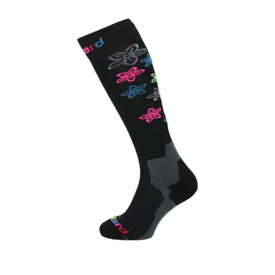 Dětské lyžařské podkolenky (ponožky) BLIZZARD Viva Flowers ski socks junior,black flowers