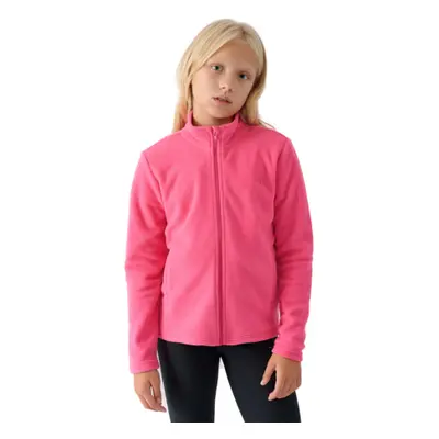 Dívčí flísová mikina se zipem 4F JUNIOR FLEECE-JWMM00TFLEF261-55S-HOT PINK