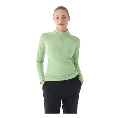 Dámská běžecká mikina s 1 2 zipem 4F SWEATSHIRT FNK-WAW24TFSWF411-41S-GREEN