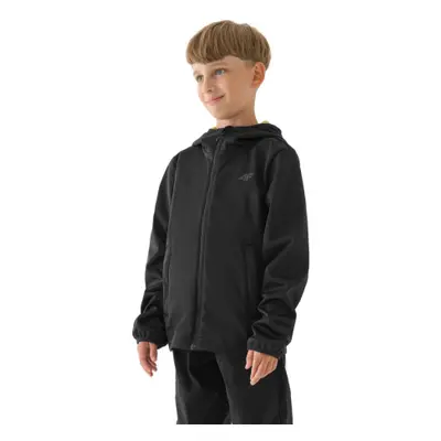 Chlapecká turistická softshellová bunda 4F JUNIOR SOFTSHELL JACKET-JWAW24TSOFM269-45S-CANARY GRE