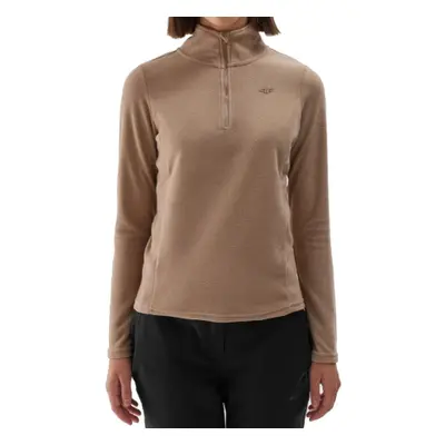 Dámská lyžařská flísová mikina 4F FLEECE UNDERWEAR-WAW24UFLEF048-82S-LIGHT BROWN