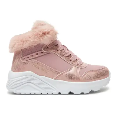 Dívčí kotníkové zimní boty SKECHERS Uno Lite Comfurt Collar mauve