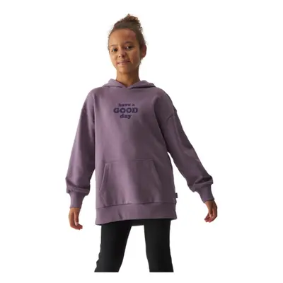 Dívčí mikina s kapucí 4F JUNIOR SWEATSHIRT-JWAW24TSWSF1218-51S-VIOLET