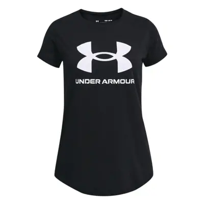 Dívčí tričko s krátkým rukávem UNDER ARMOUR UA SPORTSTYLE LOGO SS-BLK